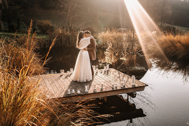 Golden Hour Hochzeitsfoto